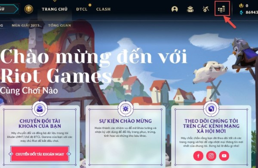 Giao diện trang chủ của tựa game trên thiết bị máy tính.